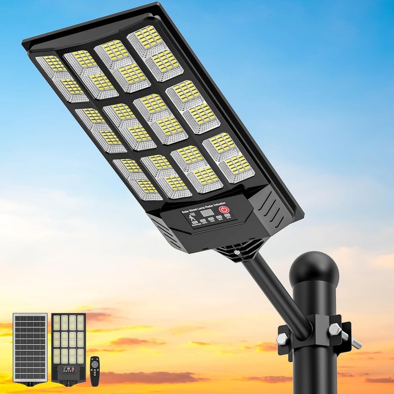Heisolcool Solar Street Lights Outdoor Waterproof， Wide Angle Solar Flood Light, LED Parking Light with Motion Sensor and Remote Control, Suitable for Street, Parking lot-1PACK - Image 1